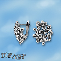 Silver Earings stones 133978