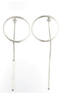 silver earrings hollow 401055