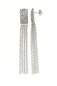 Silver earrings with CZ - Silver Earings with stones - 140120