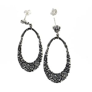 Silver earrings without stones - 131141