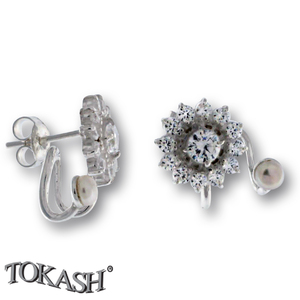 Silver earrings with CZ - Silver Earings with stones - 139176