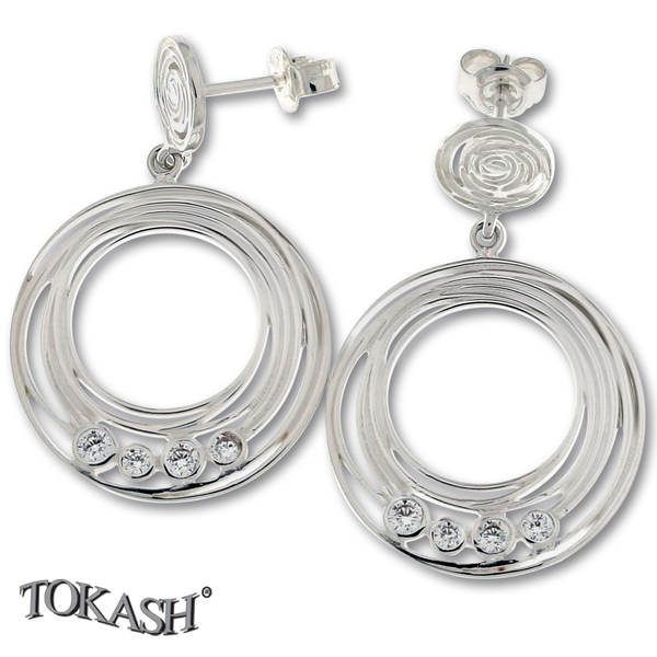Silver Earings with stone 122677