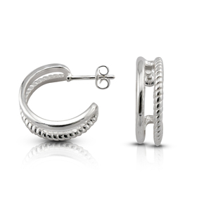 Silver earrings without stones - Silver Earings stones - 136418