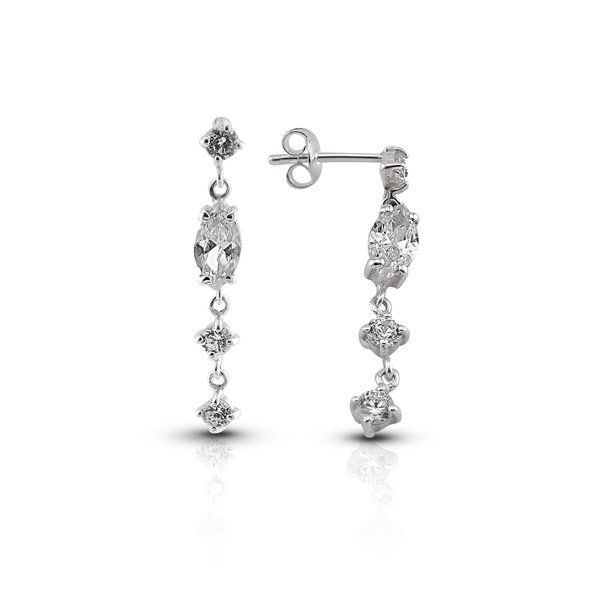 Silver Earings with stones 139441