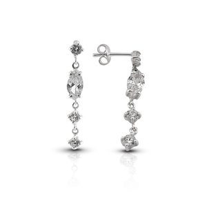 Silver earrings with CZ - Silver Earings with stones - 139441
