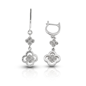 Silver earrings with CZ - Silver Earings with stones - 139438