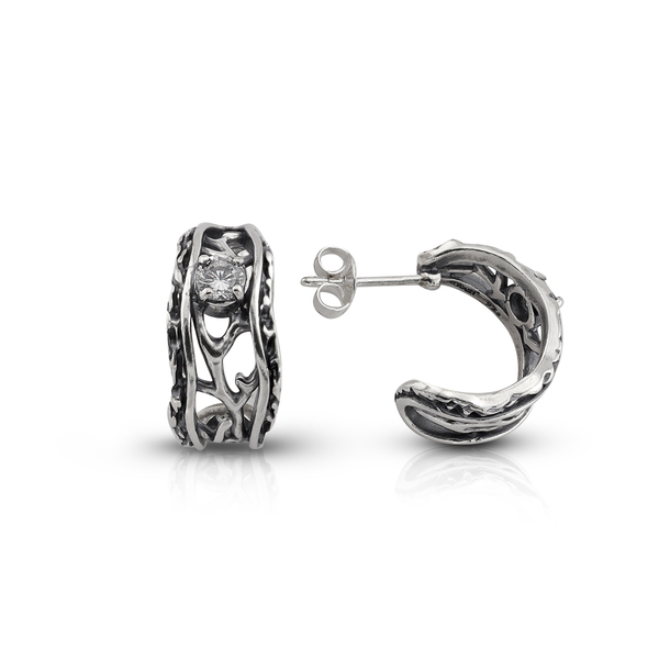 Silver Earings with stones 130434