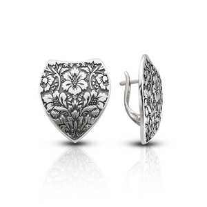 Silver Earings stone 131455