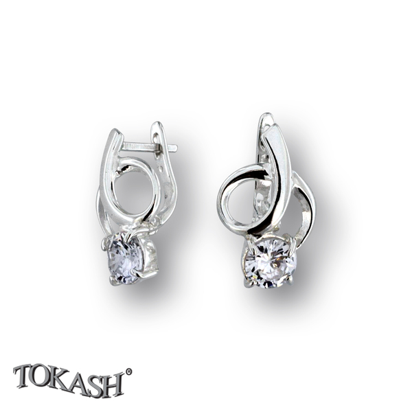 Silver Earings with stone 121251