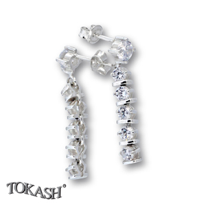 Silver earrings with CZ - Silver Earings with stones - 139233