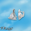 Silver earrings with CZ - Silver Earings stones - 138623