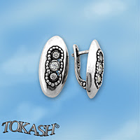 Silver Earings stones 138073