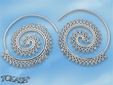 Silver earrings without stones - 131190