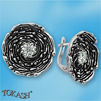Silver Earings with stones 130025
