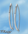 Silver earrings without stones - silver earrings hollow - 401045