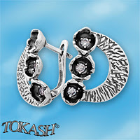 Silver Earings stones 137011